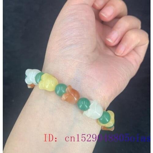 Jade campanula beads Bracelet 8mm tie Jadeite Fashion Bangle Gifts Green Jewellery Natural Charm Amulet