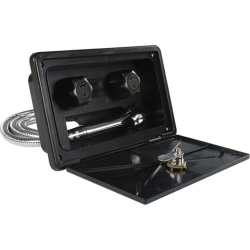 White/Black RV Exterior Shower Box Kit with Lock Boat Marine Camper Motorhome Caravan Accessories