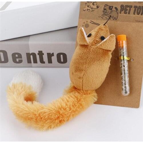 Pet Cat Toy Mint Combination Mouse With Long Tail Cat Supplies Plush Pillow Doll Pet Interactive Toy