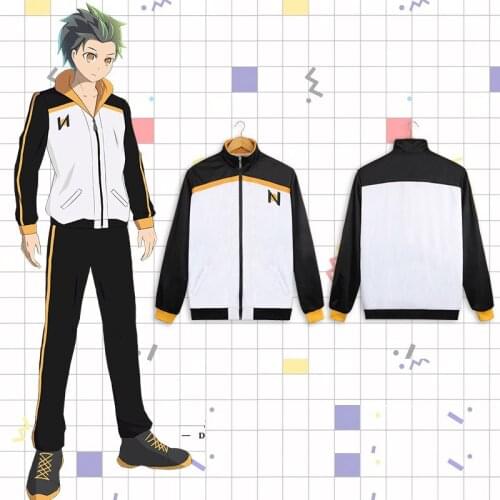 Re:Zero Subaru Natsuki Cosplay Costume Tracksuit kara Hajimeru Isekai Seikatsu Jacket Pants Suit Black White Sportswear Uniform