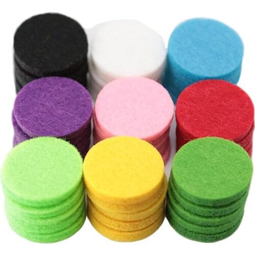 100pcs 9 Style Colorful 22.3mm Round Essential Oils Diffuser Locket Pads Perfume Aroma Locket Replacement Pads