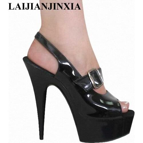 LAIJIANJINXIA 2018 New Sexy 15 CM High-Heeled Sandals Party Shoes Pole Dancing Shoes Fashion Thin Heels Womens Shoes H-191
