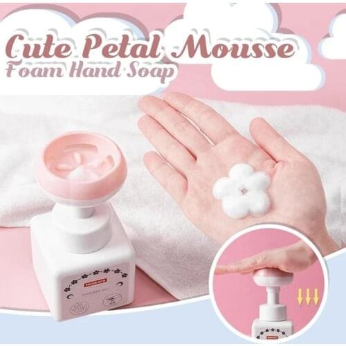 Cute Petal Mousse Foam Hand Soap Skin Deep Cleansing Moisturizing Press Bottle Portable Flower Foam Hand Sanitizer
