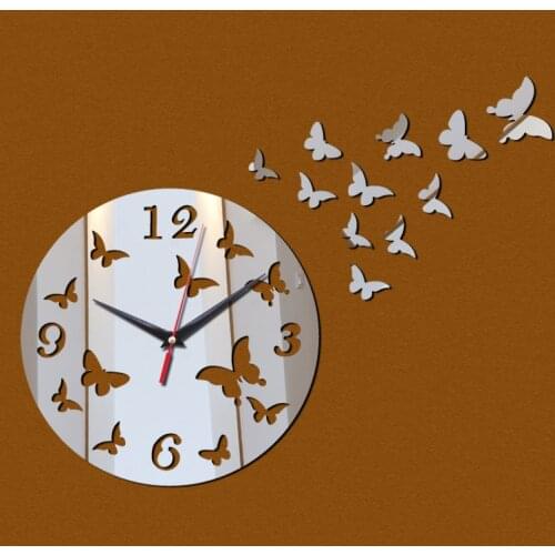 Wall watch reloj pared 3d modern home sale stickers diy mirror clock double-color Acrylic Living Room