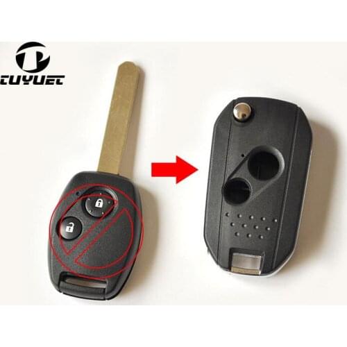 NEW !! 2 Buttons Modified Flip Folding Remote Key FOB Key Shell Case For Honda Fit Accord Odyssey Civic CRV Key Blanks