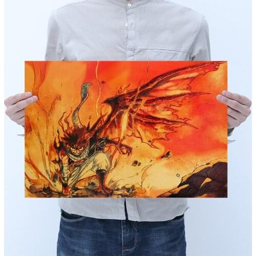 FAIRY TAIL Kraft Animation Paper Poster Home Decoration Picture Wall Sticker Gift Picture 50.5x35cm