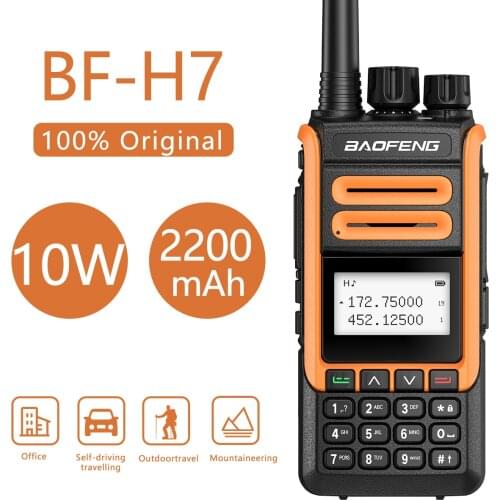 Baofeng BF-H7 Walkie Talkie Handheld CB Radio Dual Band UHF VHF FM Transmitter 10W Powerful Two Way Radio for Hunting UV-5R UV-8