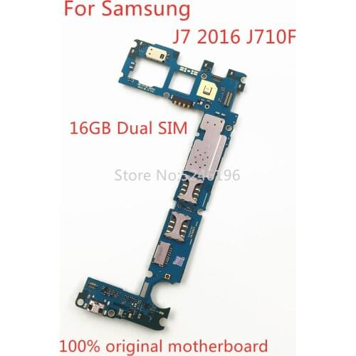 Apply to For Samsung Galaxy J7 2016 J710F 16GB original motherboard Dual SIM J7 J710F chip system unlocking logic board replace
