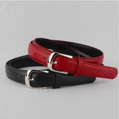 Hot Selling Fashion brand red black leather women belt wide silver metal pin buckle vintage belts for women dress belts strap