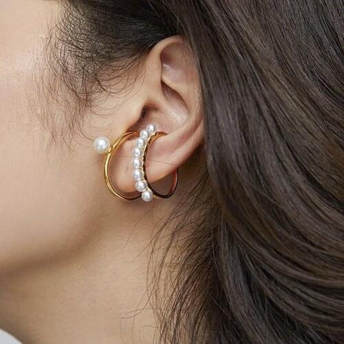 New Fashion Pearl Clip Earrings for Women Ear Clip Boho Fake Piercing Ear Bone Earring Jewelry Aesthetic Accessorie Praty Gifts