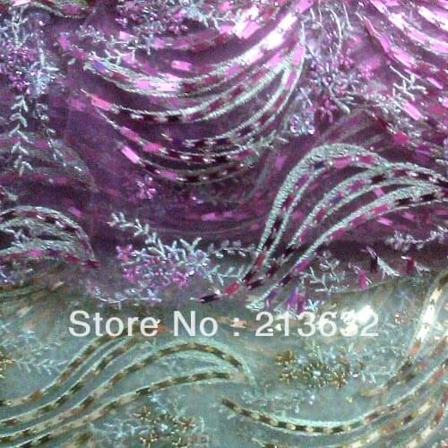 Crystal Embroidery sequins swit curtain linen plus wax switzerland voile french lace fabric spandex with Organza fabrics