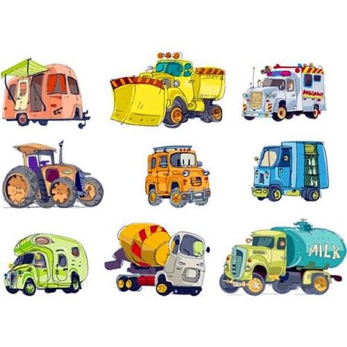 Construction vehicle series Patches Transfert Thermique Vetement Clothes Stickers Stranger Things Appliques For Clothing Patch