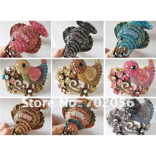 Gorgeous Womens rhinestone Bangle BRACELET Animal design Jewelry Jewellery 10pcs/lot #1001