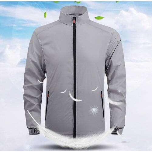 Spring Summer Ultra-thin Jacket Men Fashion Stand Collar Sun Protection Men Clothing Outdoor Fishing Windbreaker Skin Jacket