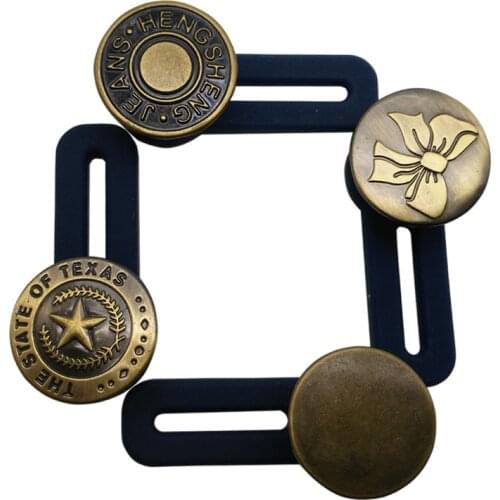 Jeans Retractable Button For Clothing Pant Jeans Metal Waistband Adjustable Extended Buckle Button Jeans Ceinture Sewing Buttons