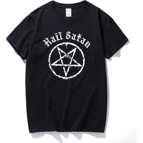 Hail Satan T-Shirt Pentagram rock goth unholy satanic punk emo alternative Gift Top Fashion streetwear tee shirt homme
