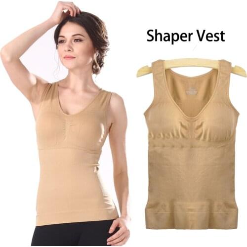 Women Cami Shaper Body Shaping Long Style With Chest Pad Vest Underwear Top Clothes Tightening Belly Slimming Corset Bodyshaper
