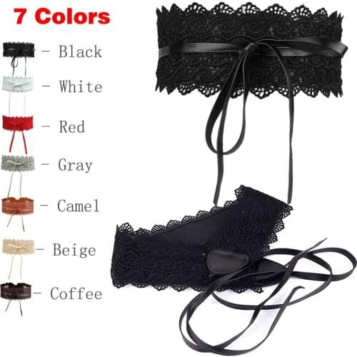 Female Belt Wide Corset Lace Waist Belt Women Cummerbunds Waistband Around Obi Elastic Belt Women