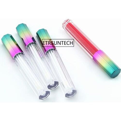 100pcs 5ML Empty Octagonal 3 Color Gradient Lip Gloss Tube Lipgloss Tube DIY Gradient Lipstick Container Free Shipping