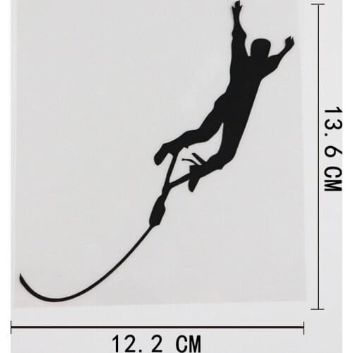 12.2CMX13.6CM Bungee Jumping Extreme Sports Decal Vinyl Car Sticker Black/Silver 8A-0360
