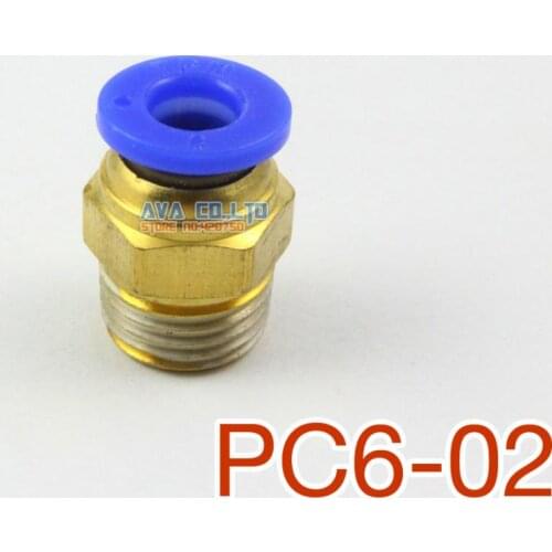 20 Pieces Tube OD 6mm x 1/4" BSPT Male Straight Pneumatic Connector Push In To Connect Fitting