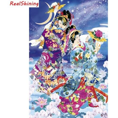 5D Diy Diamond Painting Cross Stitch full Square Diamond Embroidery Japanese beauty picture for room Decor H1738