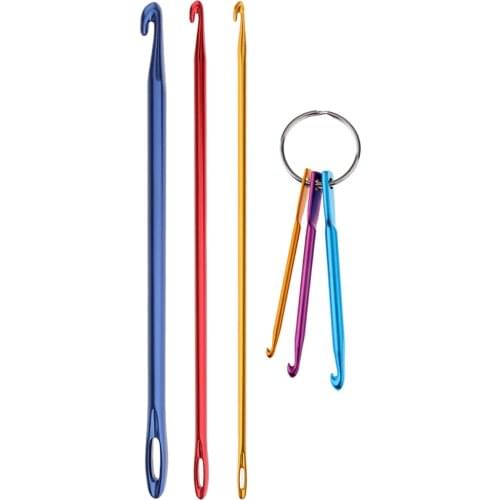 6pcs Mixed Aluminum Crochet Hooks Knitting Needles Set Hand Knitting Tools