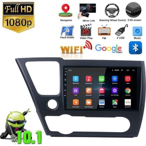 Android 10.1 Car DVD Stereo Radio Player GPS Navi Wifi Car Multimedia Video Player for Honda Civic 2013-2017 US