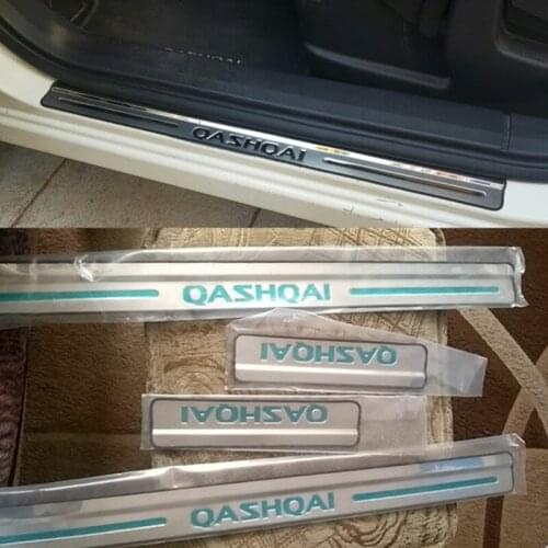 Car Accessories For Qashqai Door Sill J10 Scuff Plate Stainless Steel Door Sills Guard Car Styling Sticker 2007-2013 4pcs