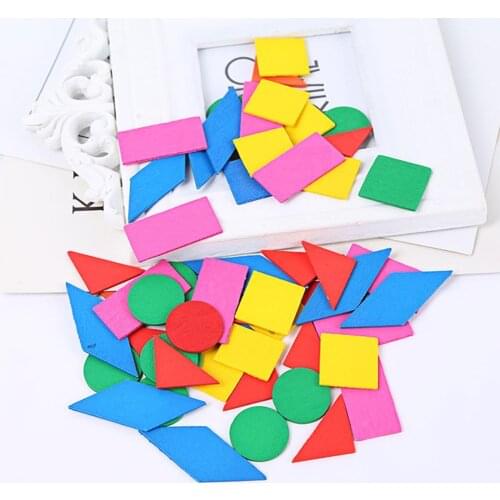 Wooden Colorful Round Geometric Chips Math Learning Teaching Aids Toys for Baby Kids Kindergarten Gift Toys