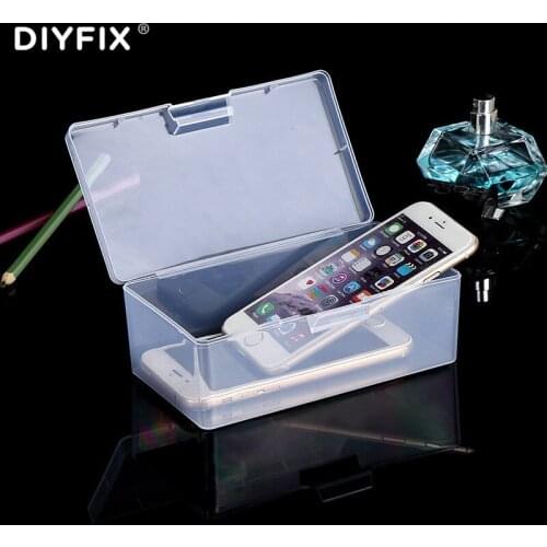 DIYFIX 1pcTransparent Plastic Tool Box Storage Container Mobile Phone Repair Money Jewelry Small Hardware Fishing Packaging Case