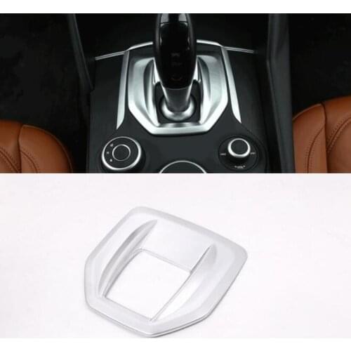 For Alfa Romeo Giulia Stelvio 2017 ABS Matte Chrome Interior Center Console Gear Shift Panel Cover Trim 1PC