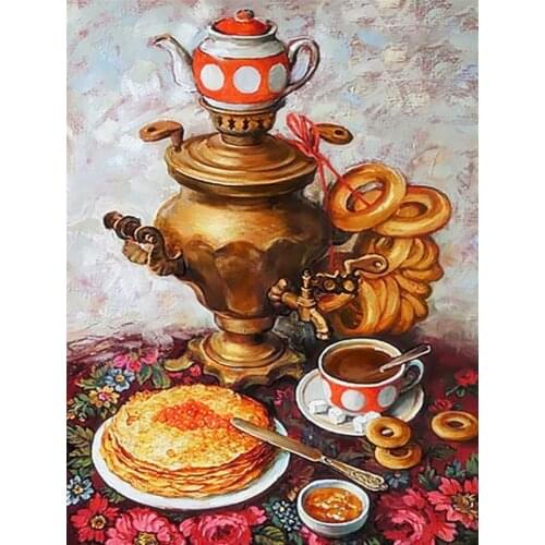GATYZTORY 40x50cm DIY Pictures By Numbers Dessert Coffee DIY Oil Painting Canvas For Living Room Wall Art Home Decoration
