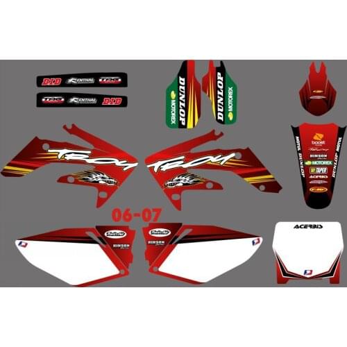 Graphics& BackgroundS DECALS STICKERS Kits for Honda CRF250 CRF250R 2006 2007 CRF 250 250R CRF 250 R