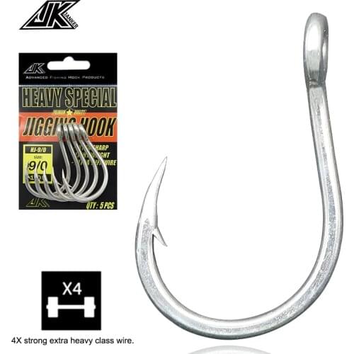 4X Jig Hooks 1/0-9/0 Premium Quality fishing hooks sea Heavy jigging fish hook High carbon steel jig head fishing tackle