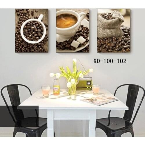 Triptych Coffee Canvas Print art Modular pictures paintings on the wall paintings for the kitchen poster home decorations Framed