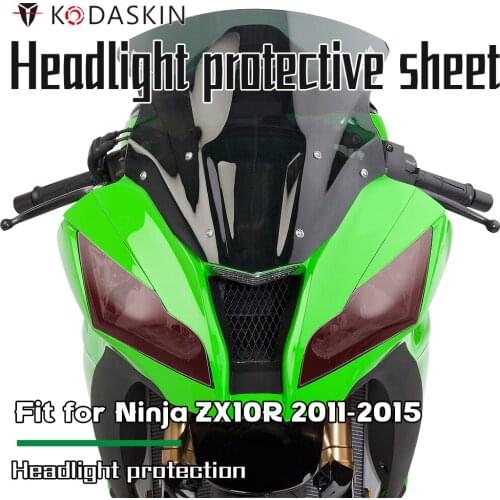 KODASKIN Headlamp Shield Motorcycle Accessories ABS Headlight Screen Protection Cover Fit For KAWASAKI ZX10R 2011-2015