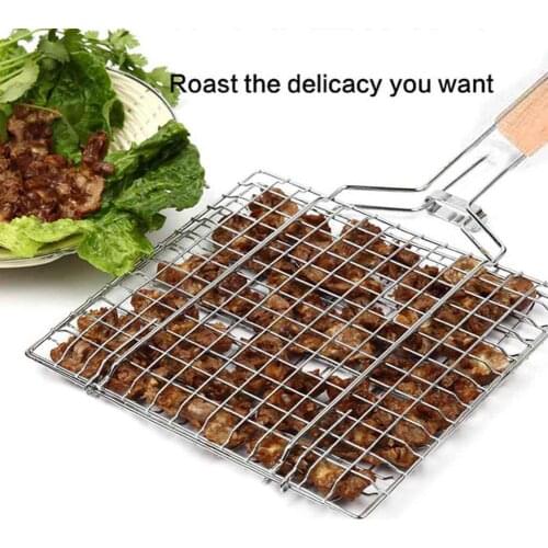 Grilling Basket Non-stick Grilling Basket BBQ Barbecue Grill Steak Net Party Meat Picnic Tool Supplies BBQ Mesh For Vegetab N9N4