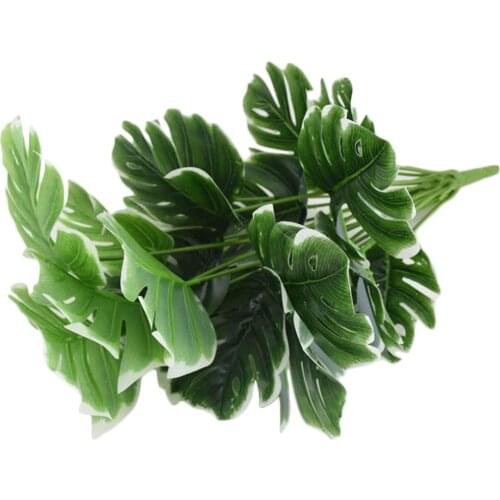 Simulation Green Plants Home Garden Decoration Turtle Back Leaf High-grade Reusable Plastic Natural 18 Heads Artificial Monstera