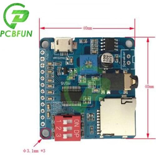 DY-SV5W 5W Voice Playback Module MP3 Player IO Trigger Playback Serial Port Control Playback DC 5V 0%-95%RH Humidity Range