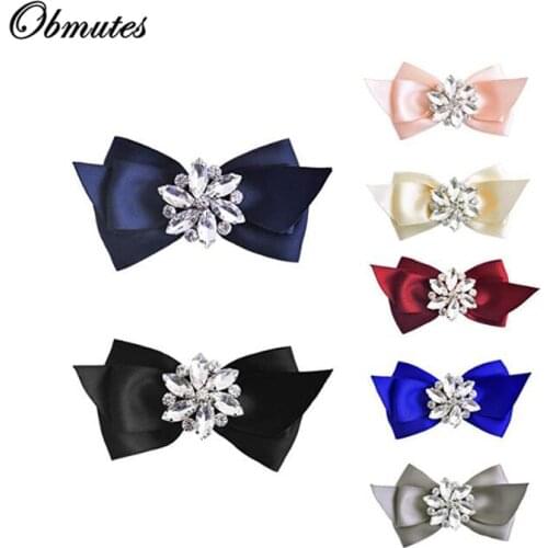 A Pair Women Bow Shoe Clips Rhinestones Decorative Jewelry Wedding Party Accessories Decorations