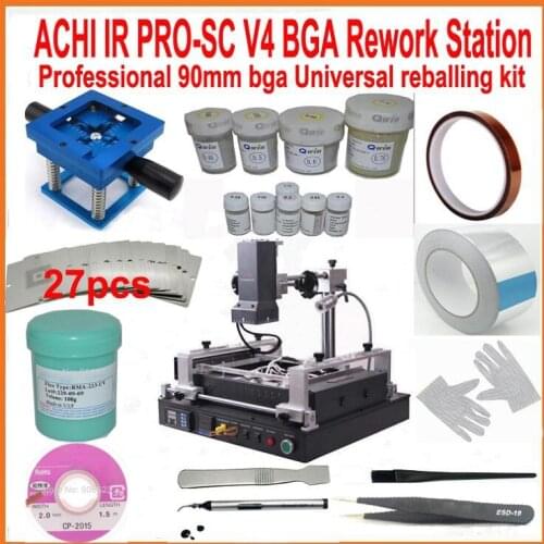 New ACHI IR PRO SC V4 bga rework station motherboard repair machine + Professional 90mm bga reballing kit full set 21 gifts