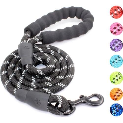 Strong Dog Leash Comfortable Padded Handle Dog Collar Leashes Reflective Threads Large Dogs Rope Leash For Medium Large Dogs