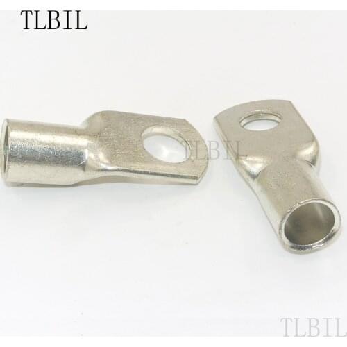 SC95 50Pcs 95mm2 3/0AWG 3/8" 1/8" Listed Heavy Duty Lugs Battery Cable Bare Copper Eyelets Tubular Ring Terminal Connectors