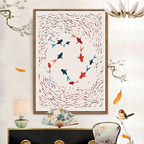 Nordic Posters Group Goldfish Abstract Prints Wall Art Canvas Paintings Wall Pictures For Interior Room Home Decoration