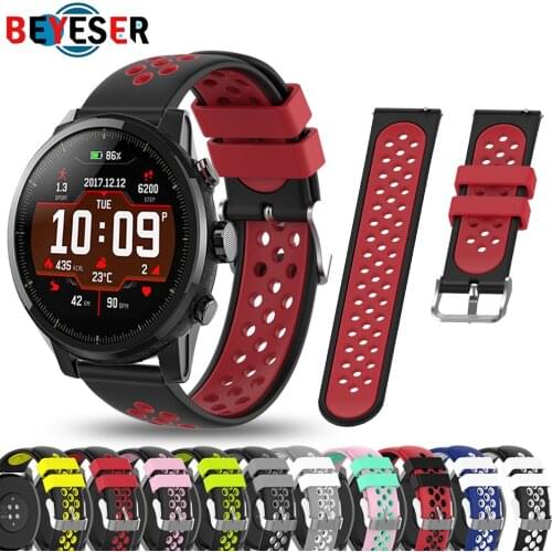 22MM Soft Silicone Replacement Strap For Xiaomi Amazfit Stratos 3 2/2s Smart Watch Band for Huami Amazfit GTR 47MM gtr2 Bracelet