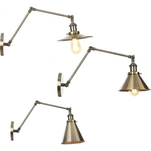 LED Minimalist Wall Lamp American Industrial Iron Double Section Bedroom Living Room Light RH Loft Wall Lights Applique Murale