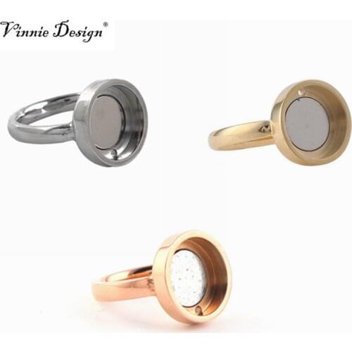 Vinnie Design Jewelry Carpe Diem Interchangeable Cambio Ring for 12mm Magnetic Coin Stone Size 7# 8# 9# 10pcs/lot