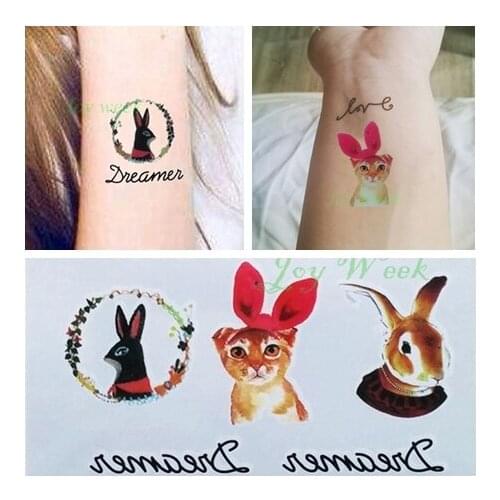 Waterproof Temporary Tattoo sticker on body sexy bunny rabbit cat tatto stickers flash tatoo fake tattoos for girl women