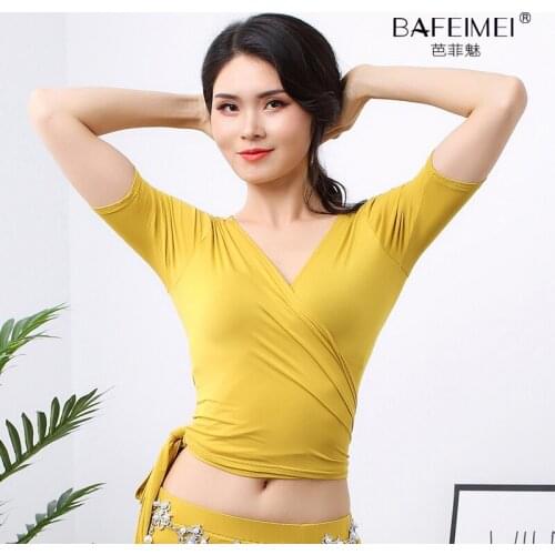 Belly dance Shirt Modal tied up jacket for female beginners belly dance practice Costume